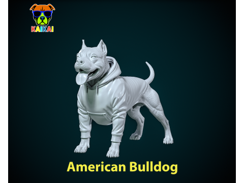 American Bulldog Urban vibes Decor 3D Print Model