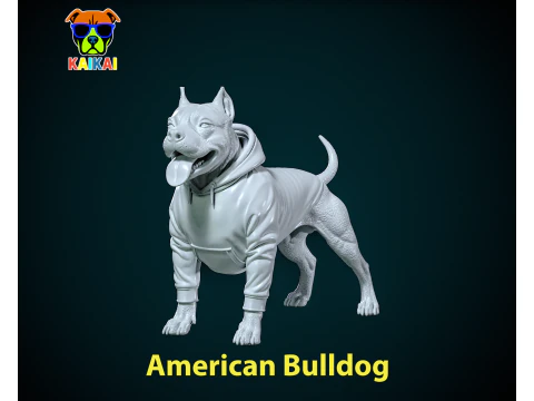 Amerikan Bulldog Kentsel Efektler Dekoru 3D Baskı Modeli