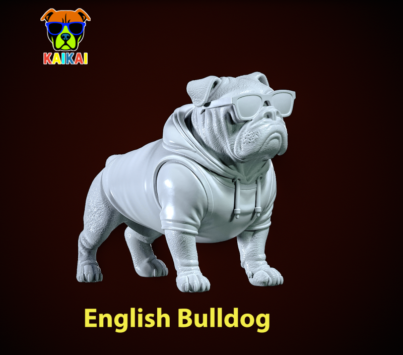 English Bulldog Urban vibes Decor Modelo de Impressão 3D .c4d .max .obj .3ds .fbx .stl .blend