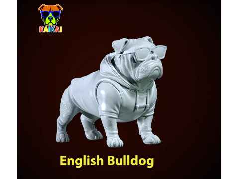 İngiliz Bulldog Şehir Esintileri Dekoru 3D Baskı Modeli