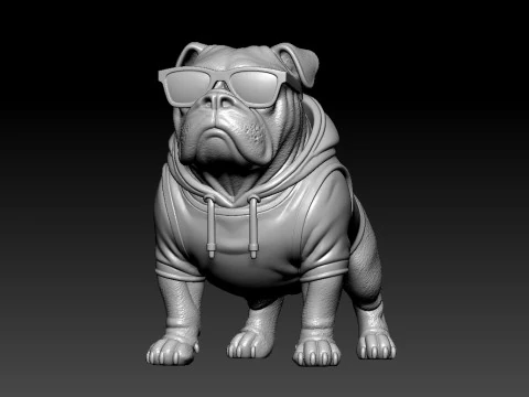English Bulldog Urban vibes Decor 3D Print Model