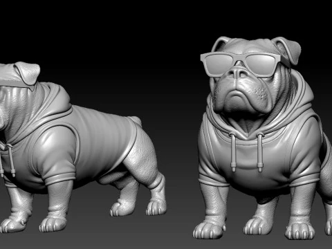 English Bulldog Urban vibes Decor 3D Print Model