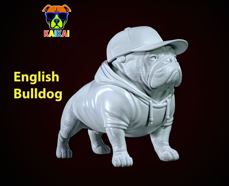 Bulldog model - america bully dog urban vibes decor 3Dプリントモデル .c4d .max .obj .3ds .fbx .stl .blend