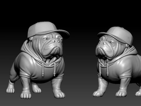 Bulldog model - america bully dog urban vibes decor 3D Print Model