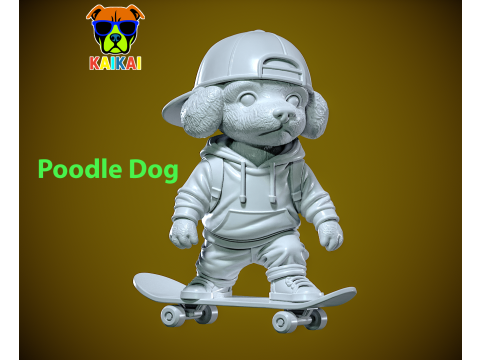 Cartoon Poodle Dog Model Urban vibes Modello di stampa 3D