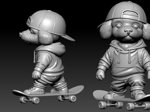 Cartoon Poodle Dog Model Urban vibes 3D Принт Модель