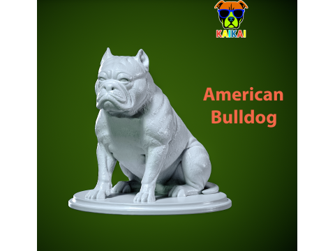 American Bulldog Urban vibes decor 3D Print Model