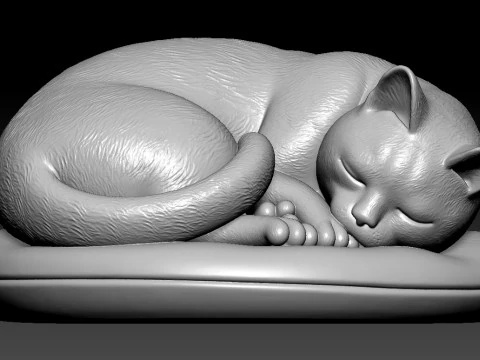 CAT - Sleeping Cat Urban vibes 3D Print Model