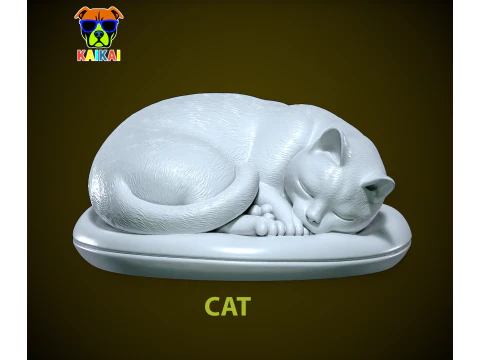 CAT - Suasana Kota Kucing Tidur Model Cetak 3D