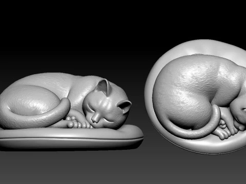 CAT - Sleeping Cat Urban vibes 3D Print Model