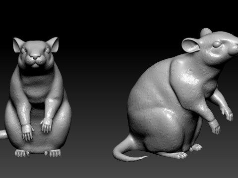 The mouse stands on its hind legs urban vibes 3D print 3Dプリントモデル