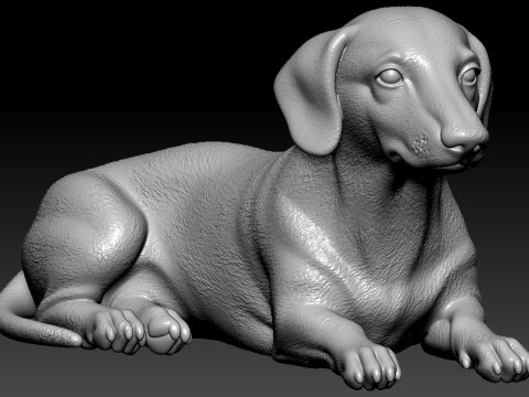 Dachshund in urban vibe - 3D print Model Cetak 3D