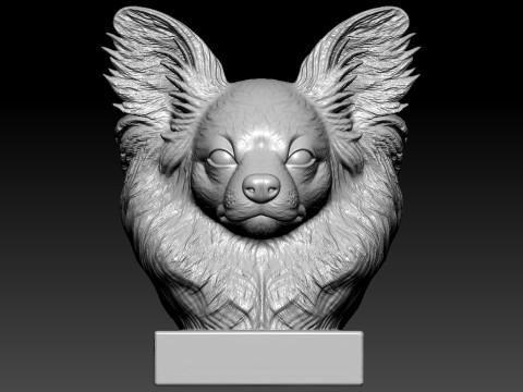 Papillon dog head Urban vibes decor Model do druku 3D