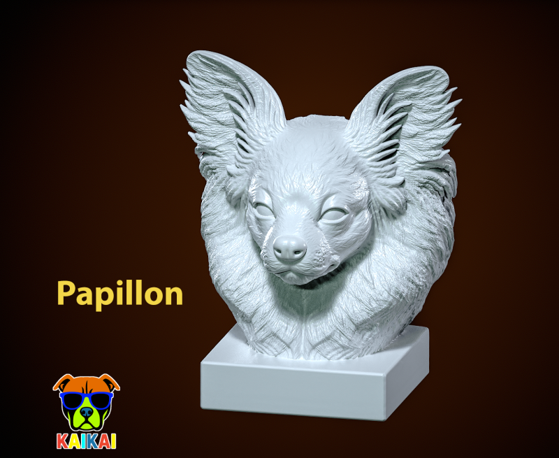 Papillon dog head Urban vibes decor Model do druku 3D .c4d .max .obj .3ds .fbx .stl .blend