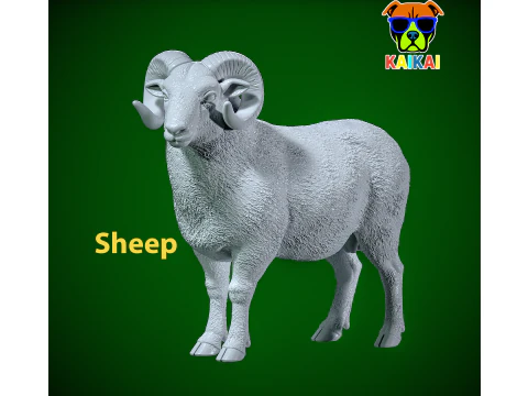 羊のモデル - ヤギの像の都会的な雰囲気 3Dプリントモデル