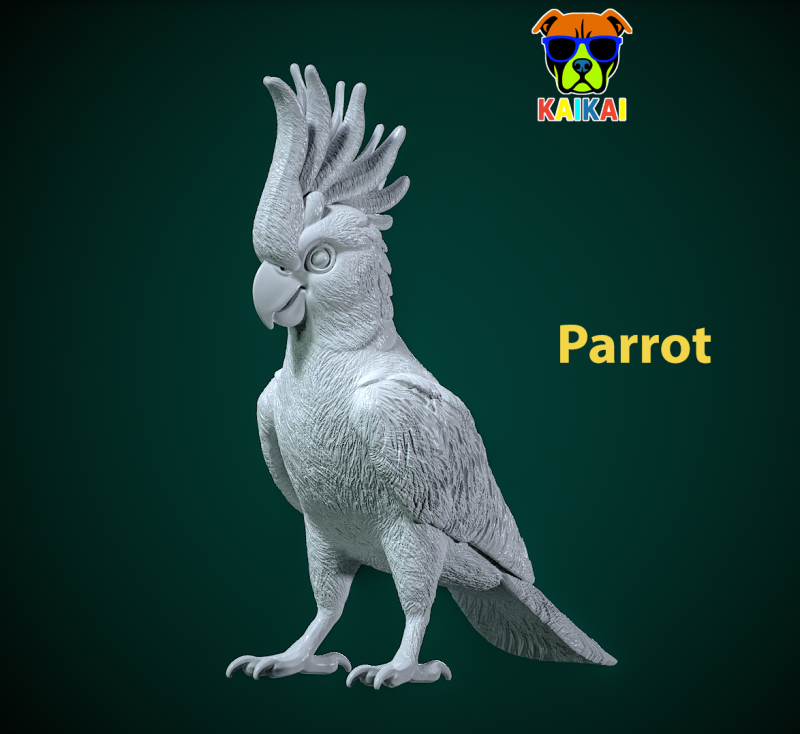Parrot statue - cockatoo urban vibes 3D Baskı Modeli .c4d .max .obj .3ds .fbx .stl .blend