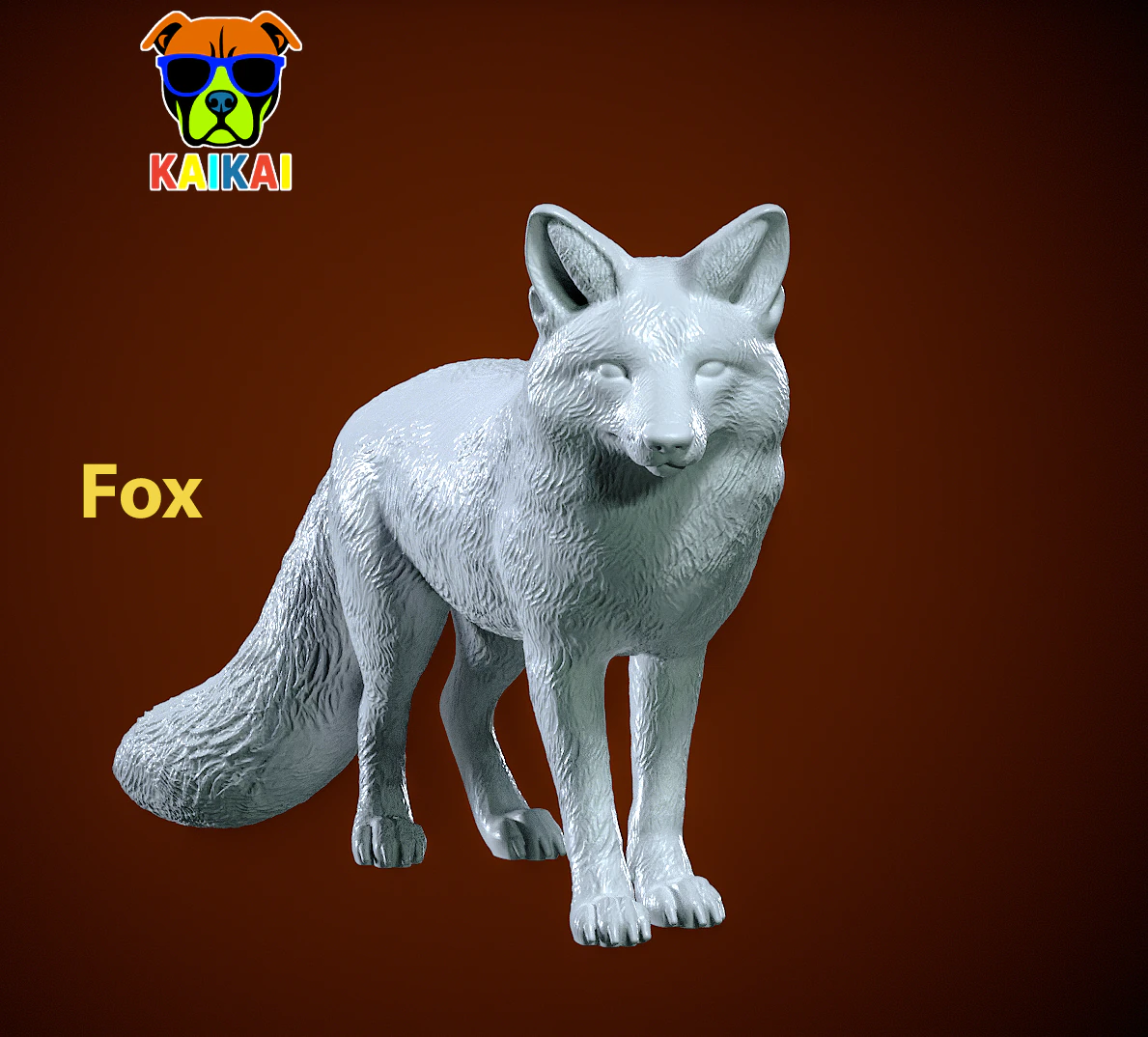 Red fox model - Arctic fox statue - decor - 3D print 3D Print Model .c4d .max .obj .3ds .fbx .stl .blend 