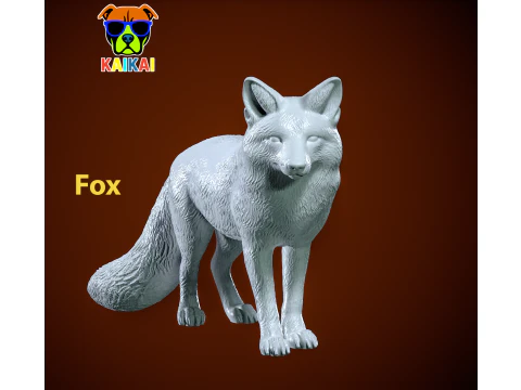 Модель рыжей лисы - Статуя песца - декор - 3D печать 3D Принт Модель