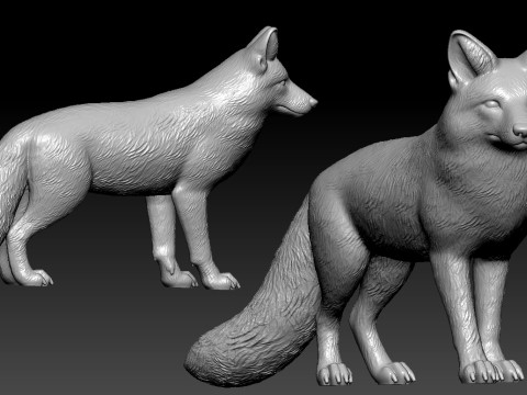 Red fox model - Arctic fox statue - decor - 3D print 3D Принт Модель