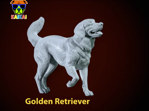 Золотистий ретривер собака Міські настрої 3D Принт Модель