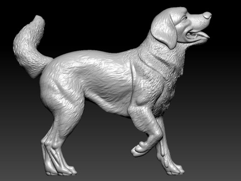 Golden Retriever Dog Positions Urban vibes 3D Print Model