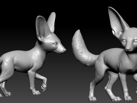 Fennec fox poses model - decor - 3D print Modelo de impresión 3D