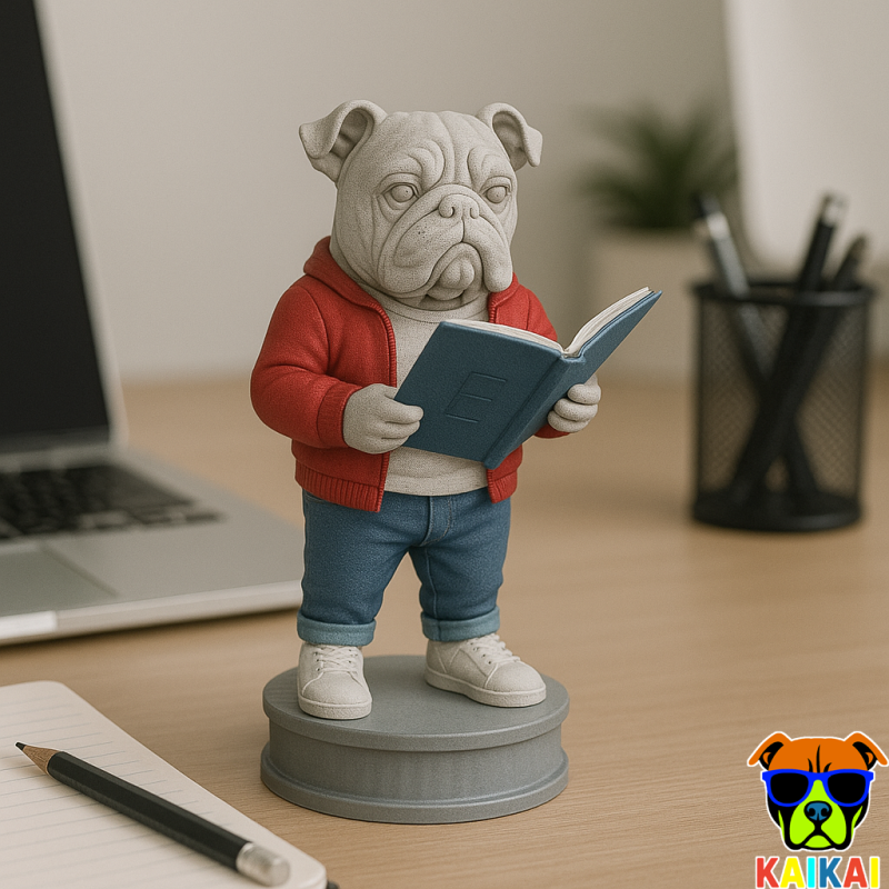 Dog reading book urban vibes 3Dプリントモデル .c4d .max .obj .3ds .fbx .stl .blend
