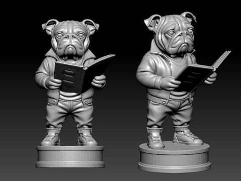 Dog reading book urban vibes 3Dプリントモデル