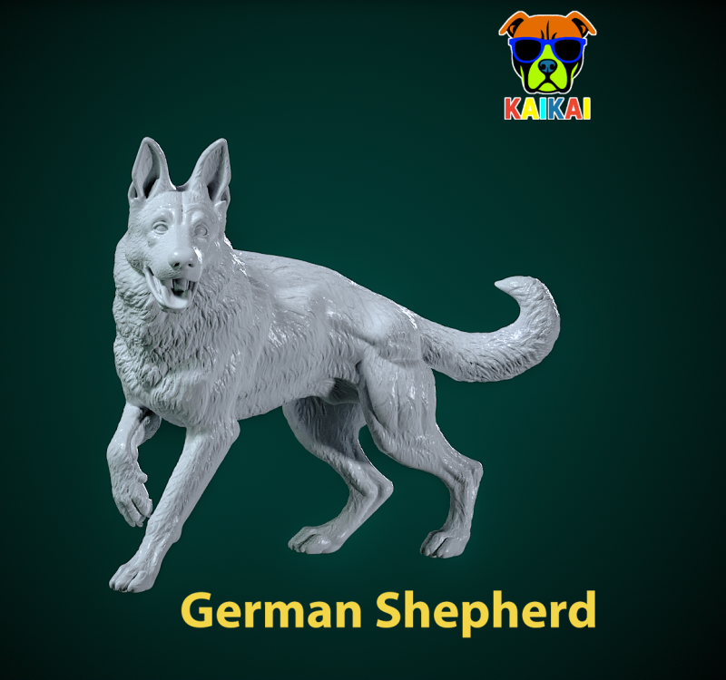 German Shepherd Dog model - Urban vibes - 3D print 3Dプリントモデル .c4d .max .obj .3ds .fbx .stl .blend