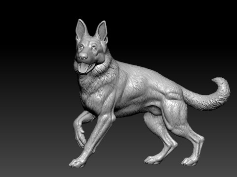 German Shepherd Dog model - Urban vibes - 3D print 3Dプリントモデル