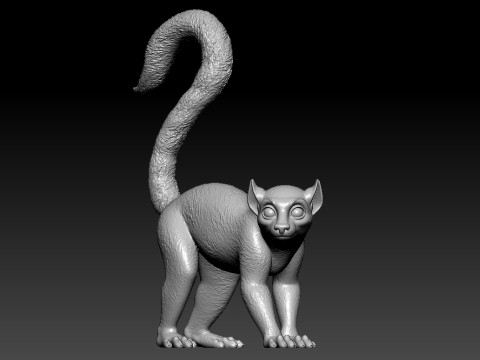 Lemur model - Gibbon statue - 3D print Model Cetak 3D