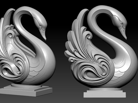 Swan model - decoration - 3D print Model Cetak 3D