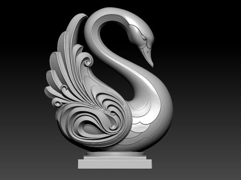 Swan model - decoration - 3D print Model Cetak 3D