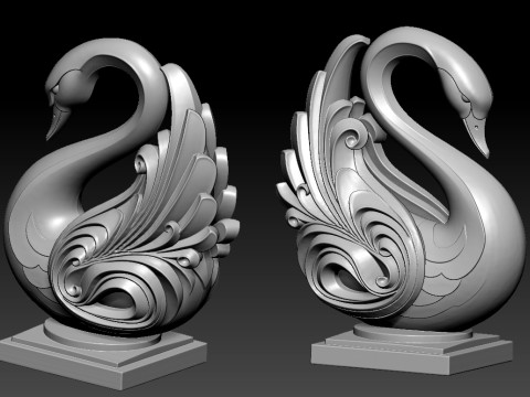 Swan model - decoration - 3D print Model Cetak 3D