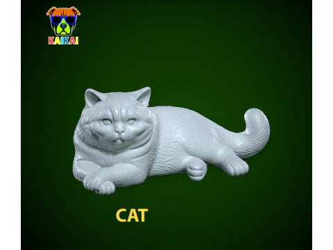 Модель лежачого кота - 3D друк 3D Принт Модель