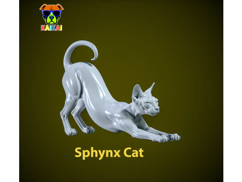 猫のスフィンクス モデル - 猫の都会的な雰囲気 - 3D プリント 3Dプリントモデル