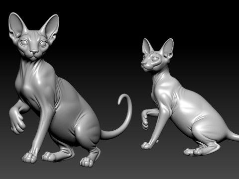 Sphynx cat posing model - 3D print 3D प्रिंट मॉडल