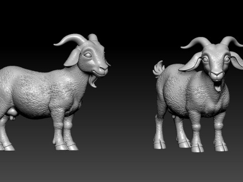 Mountain goat statue - 3D print 3Dプリントモデル