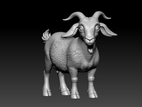 Mountain goat statue - 3D print 3Dプリントモデル