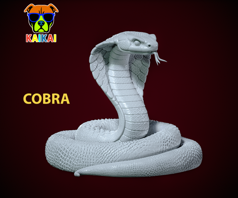 King cobra hunting statue - 3D print Model Cetak 3D .c4d .max .obj .3ds .fbx .stl .blend 