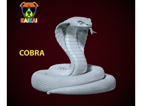 King cobra hunting statue - 3D print 3Dプリントモデル