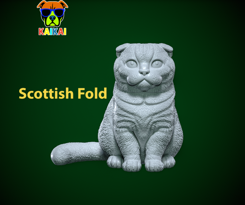 Scottish Fold Cat statue - decor - 3D print 3D प्रिंट मॉडल .c4d .max .obj .3ds .fbx .stl .blend