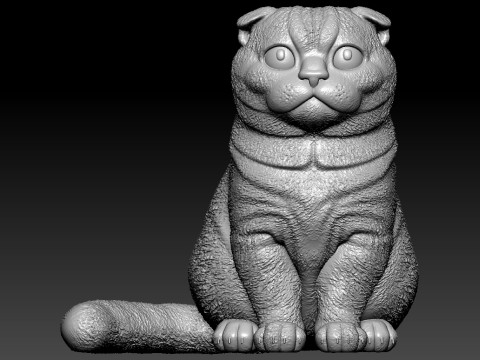 Scottish Fold Cat statue - decor - 3D print 3D प्रिंट मॉडल