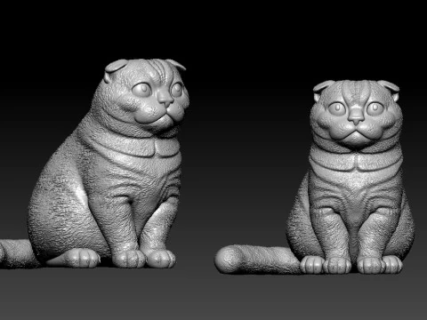 Scottish Fold Cat statue - decor - 3D print 3D Print Model