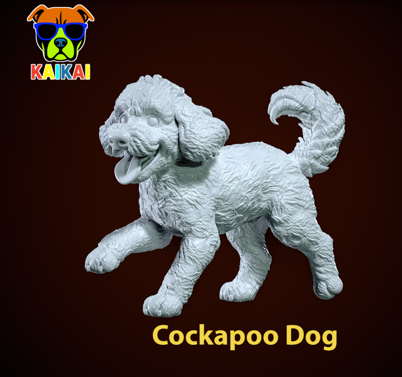 Cockapoo Dog Posing statue - 3D print Modello di stampa 3D .c4d .max .obj .3ds .fbx .stl .blend