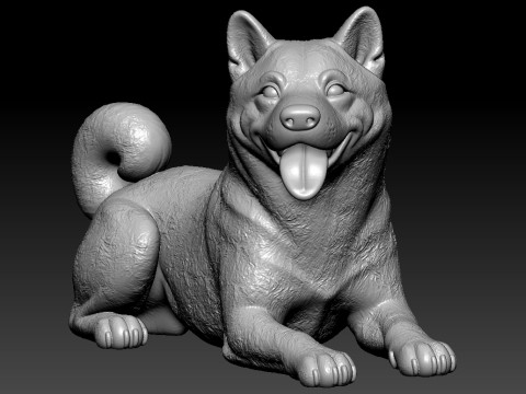 Ba Inu93 model - Japanese small dog breed - 3D print 3D 프린트 모델