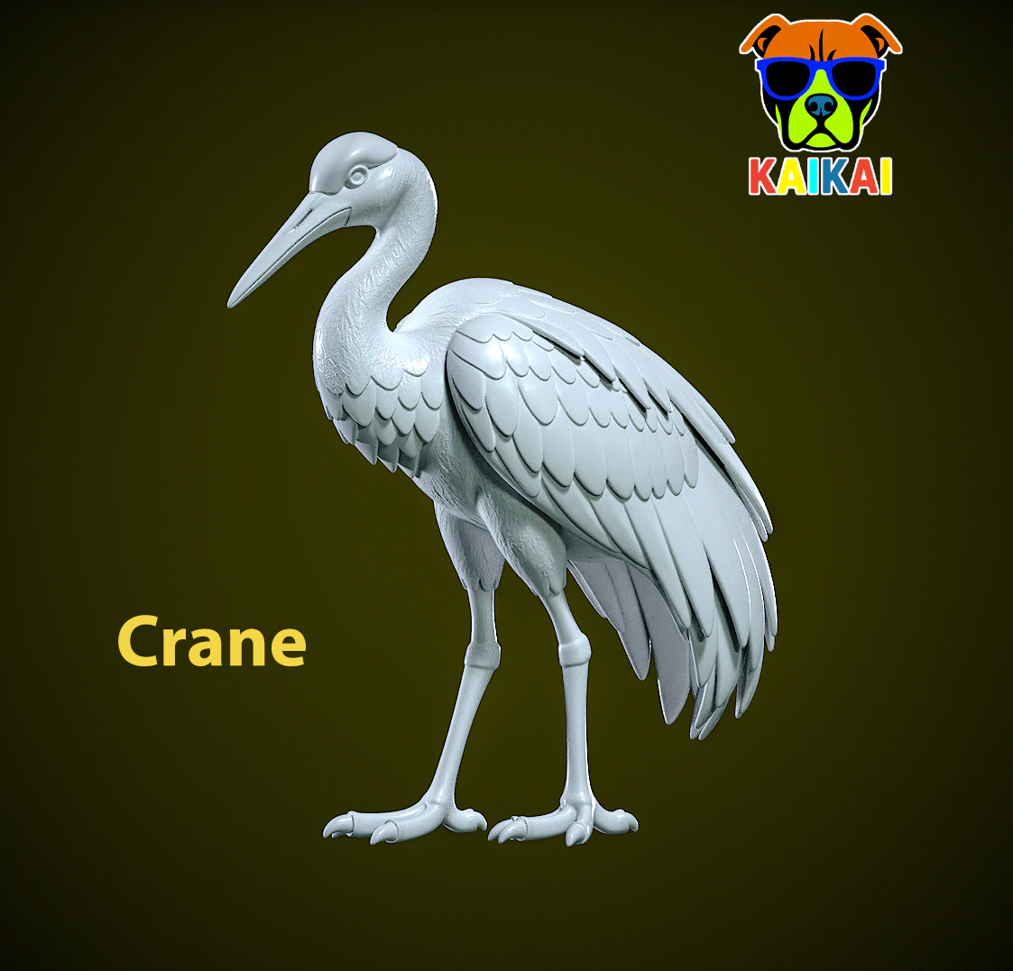 Crane statue - Stork decor - 3D print 3D Print Model .c4d .max .obj .3ds .fbx .stl .blend