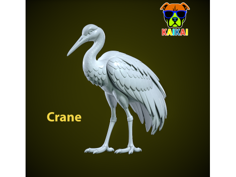 Crane statue - Stork decor - 3D print 3D Print Model