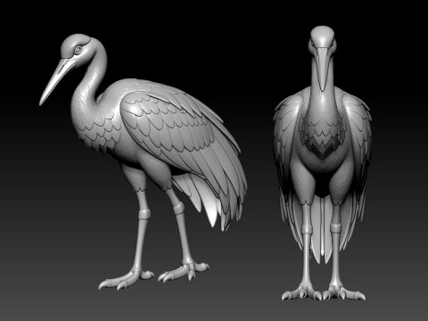 Crane statue - Stork decor - 3D print 3D 프린트 모델