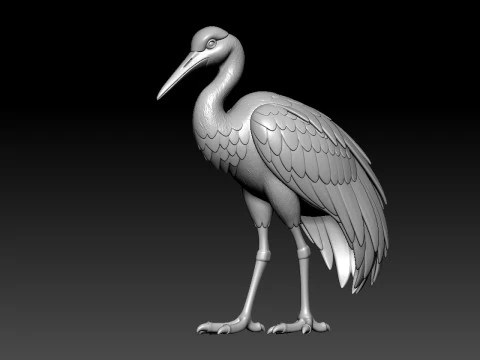Crane statue - Stork decor - 3D print 3D Print Model